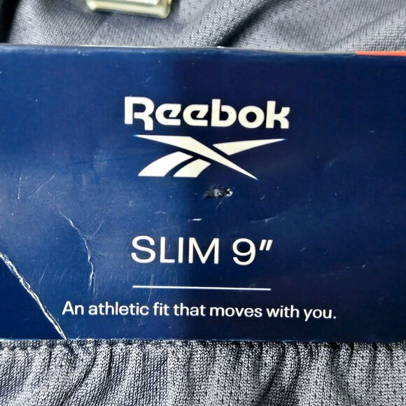 NWT MEN'S REEBOK STORMER RUNNING SHORT SLIM 9" 100% POLY NIGHTSHADOW BLUE M $35 - Picture 5 of 10